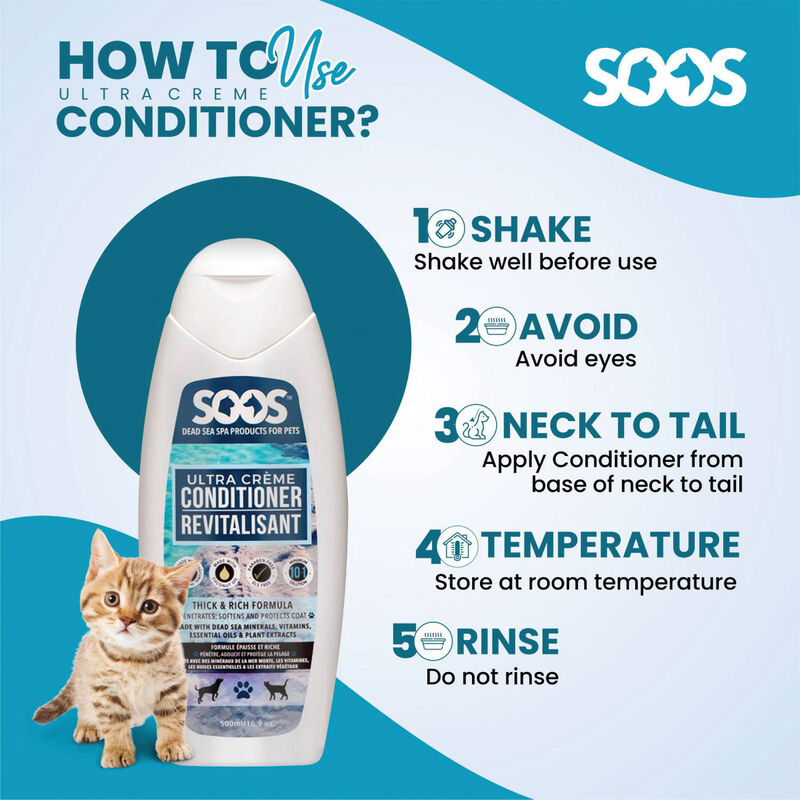 Soos Pets, Ultra Crème Pet Conditioner- 500ML image number null